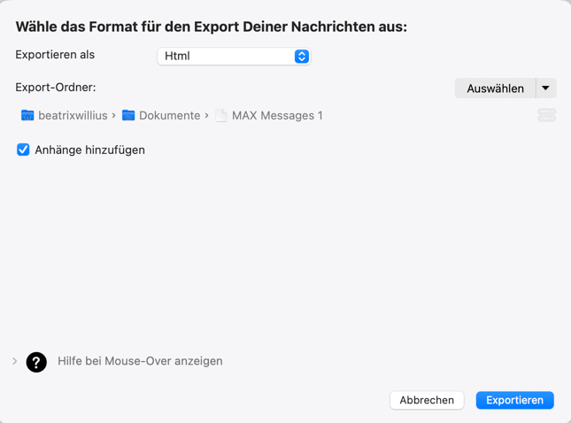 export html