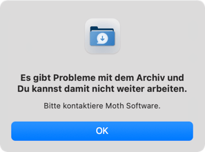 Fehler Datenbank beschädigt