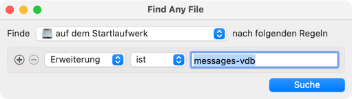 Suche in Find Any File nach Archiven