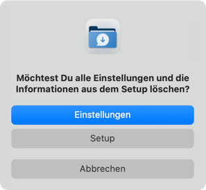 Einstellungen löschen