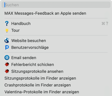 Hilfe Menü