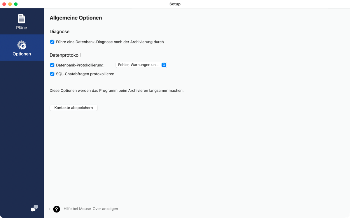 Allgmeine Optionen