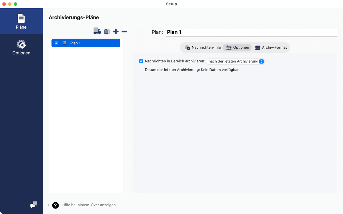 Archiviere nur neue Emails