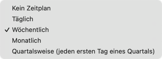 Zeitplan Perioden