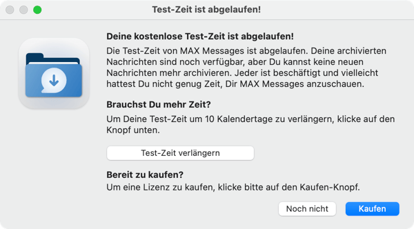 Testzeit abgelaufen
