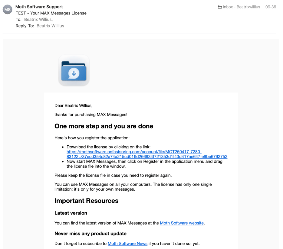 License Email