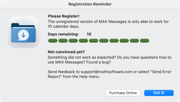 Trial time expired