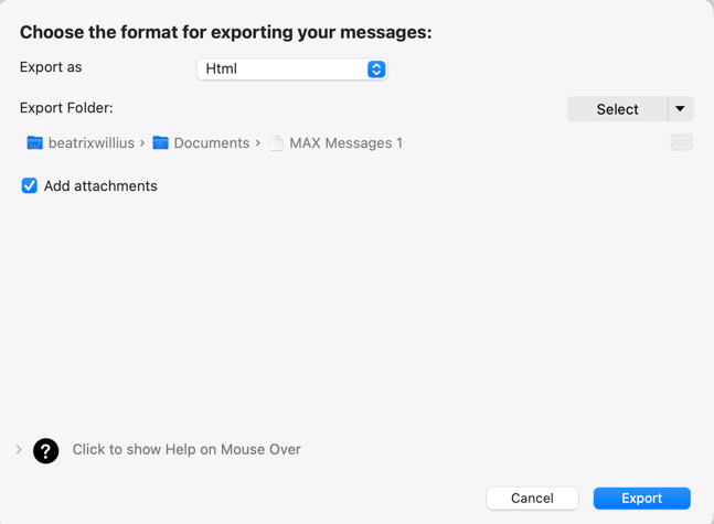 export html