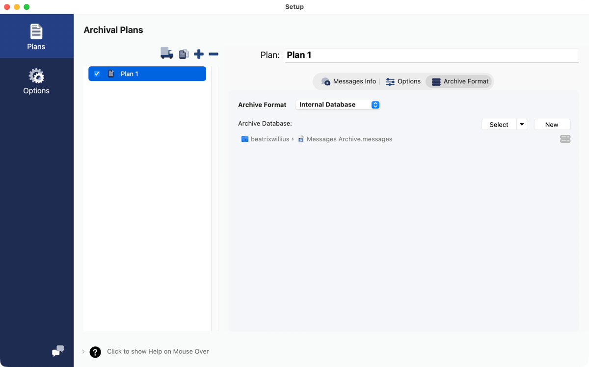 Select data format