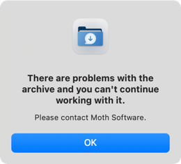 Error message database is corrupt