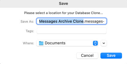 Save the database clone