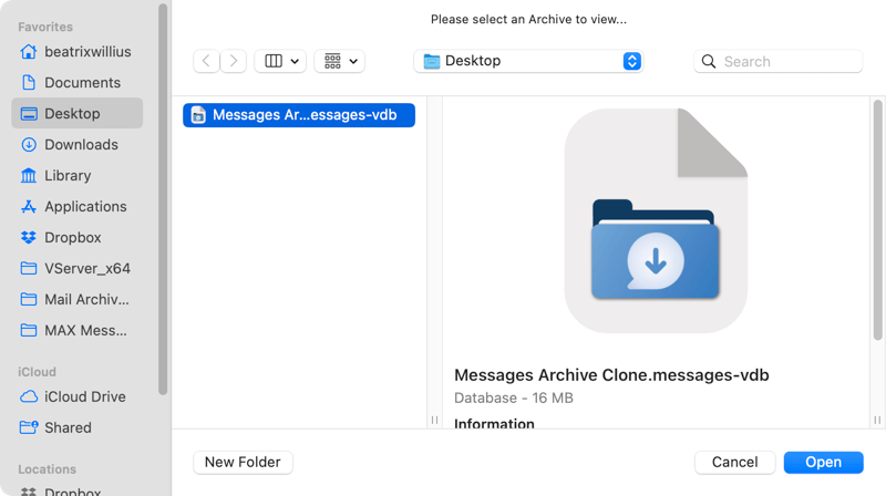 Open the cloned archive